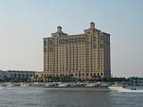 A hotel across river in Savannah, GA