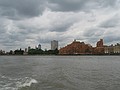 A view back to the City from the boat heading to Greenwich