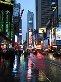 Times Square in the night and rain