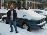 Me and a Czech car with a snow cap
