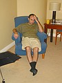 My friend David in the hotel room