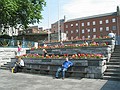 People and flowers in Garden of Remembrance