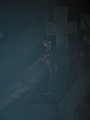 A skeleton and a cross in London Dungeon
